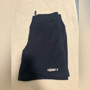 Vintage AND1 Men's Dark Blue Mesh Athletic Shorts